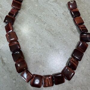 Tiger eye  Square Bead Necklace